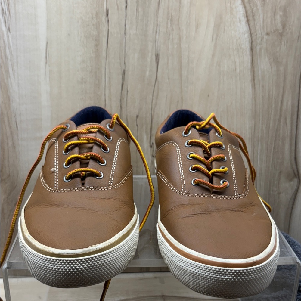 Bass Tan Leather Sneakers with White Soles